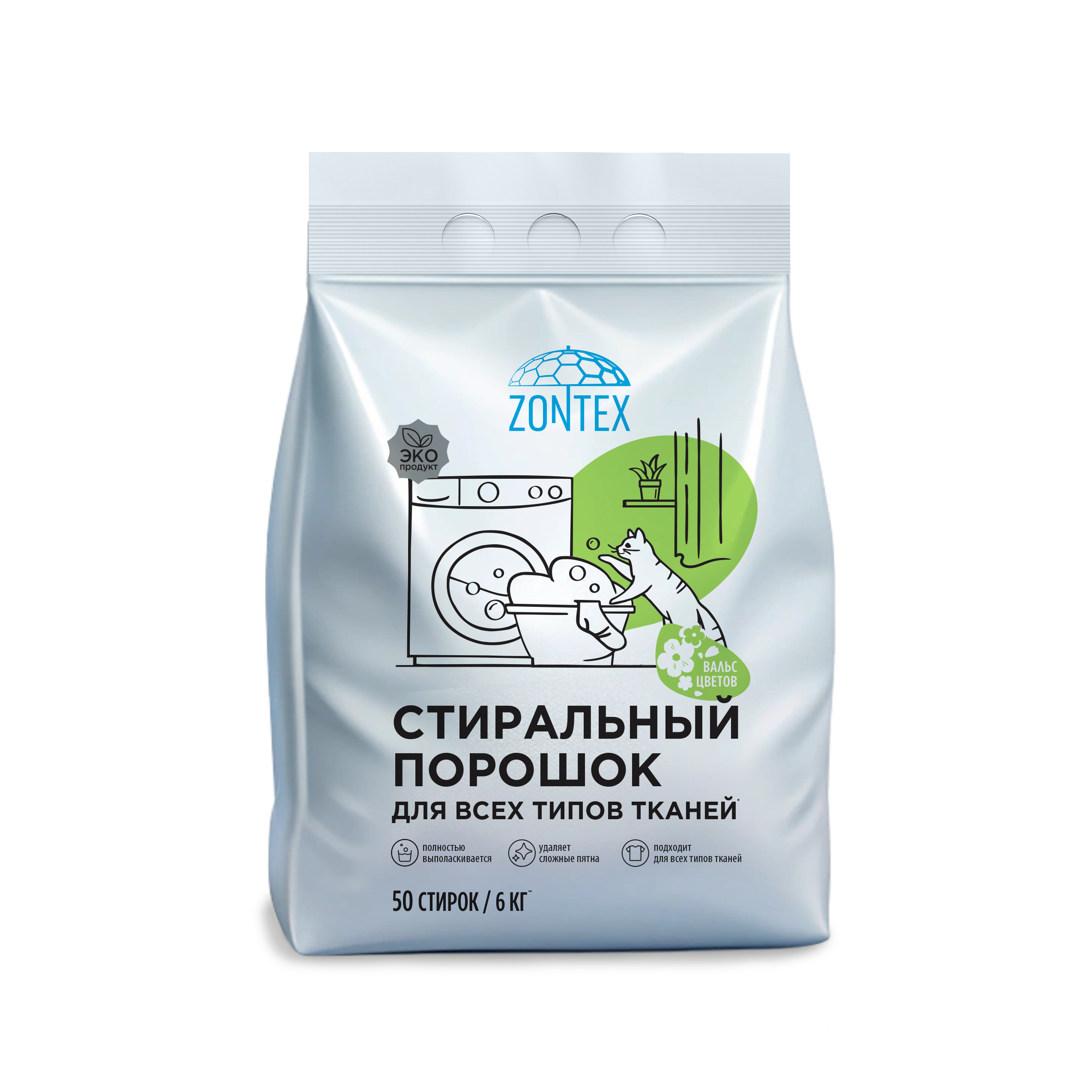 Стиральный порошок для всех типов тканей Zontex (6кг) Вальс Цветов