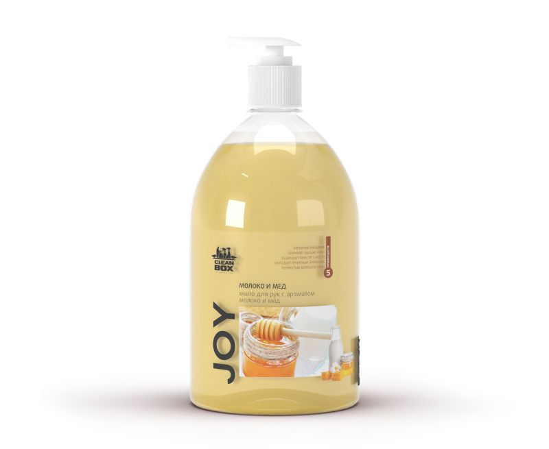 Жидкое мыло эконом CleanBox Joy (1л) пэт тара, Молоко и Мед