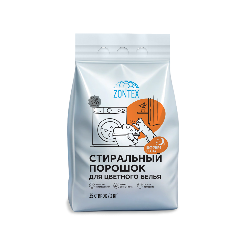Стиральный порошок для цветного белья Zontex (3кг) Восточная Сказка