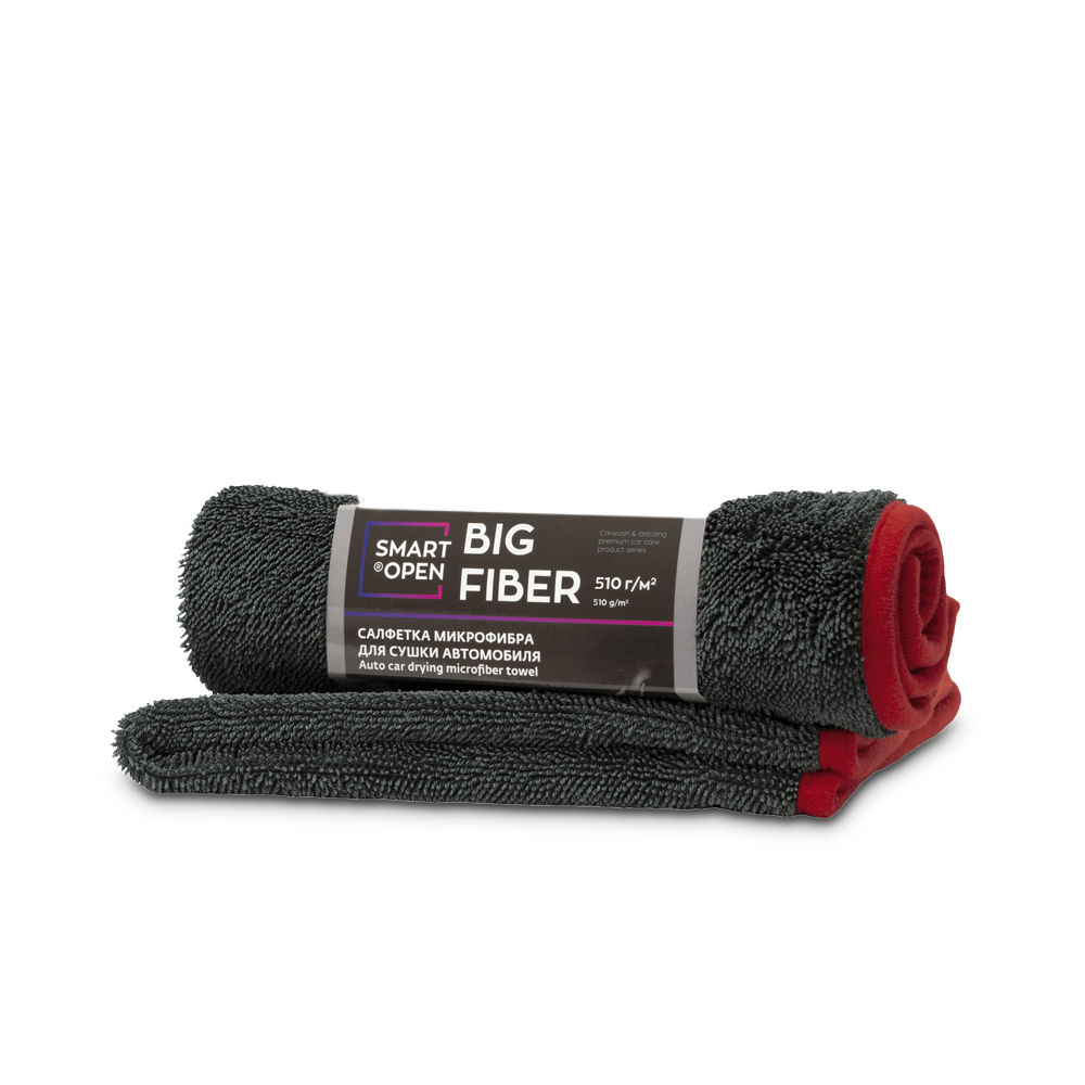 Салфетка микрофибра для сушки автомобиля 50х60 Big Fiber SMART OPEN (1шт.)