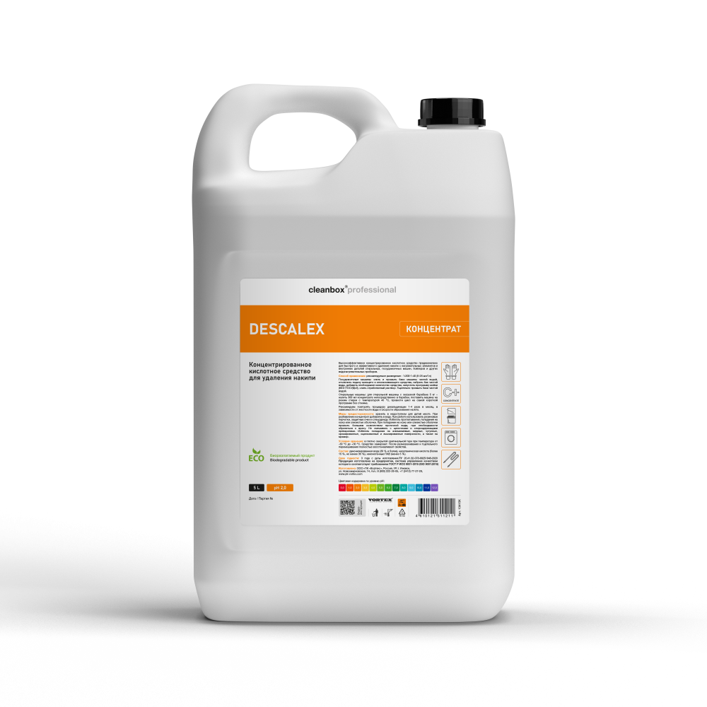 Концентрированное кислотное средство для удаления накипи CleanBox Professional Descalex (5л) концентрат