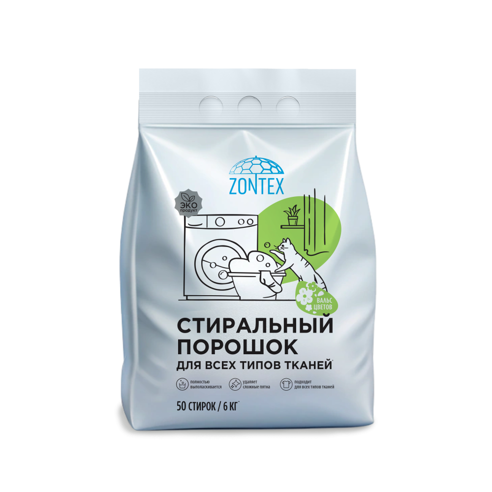 Стиральный порошок для всех типов тканей Zontex (6кг) Вальс Цветов
