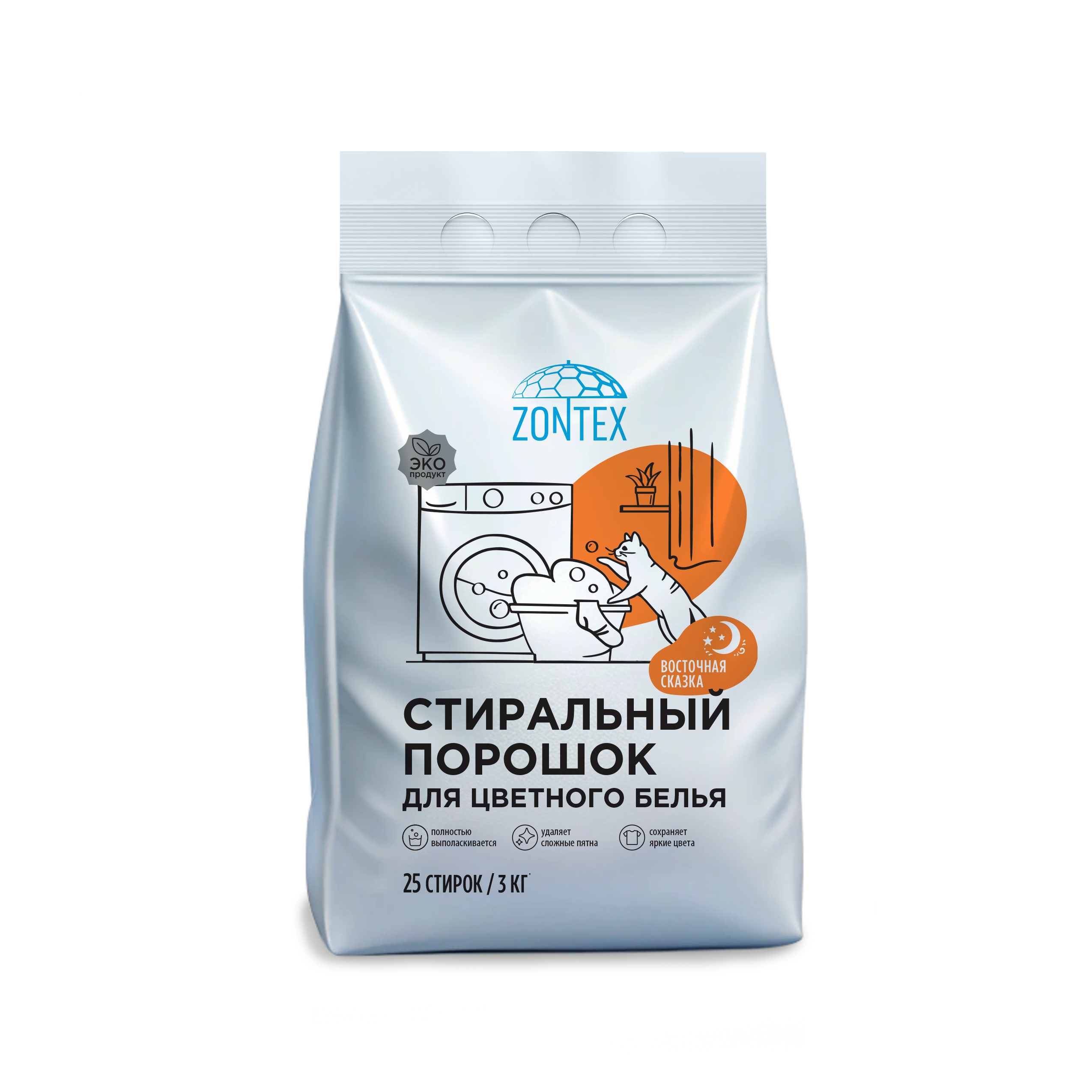 Стиральный порошок для цветного белья Zontex (3кг) Восточная Сказка